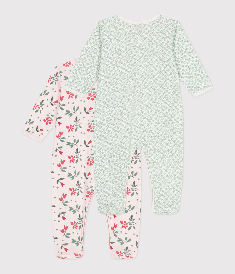 Lot de 2 pyjamas b&eacute;b&eacute; en coton fleuris variante 1