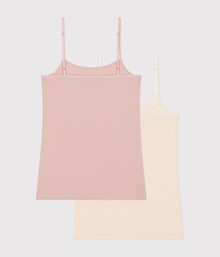 Lot de 2 chemises &agrave; bretelles en coton ajour&eacute; femme variante 1