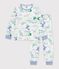 Pyjama enfant en molleton imprim&eacute; dragons blanc/multicouleur