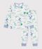 Pyjama enfant en molleton imprim&eacute; dragons blanc/multicouleur