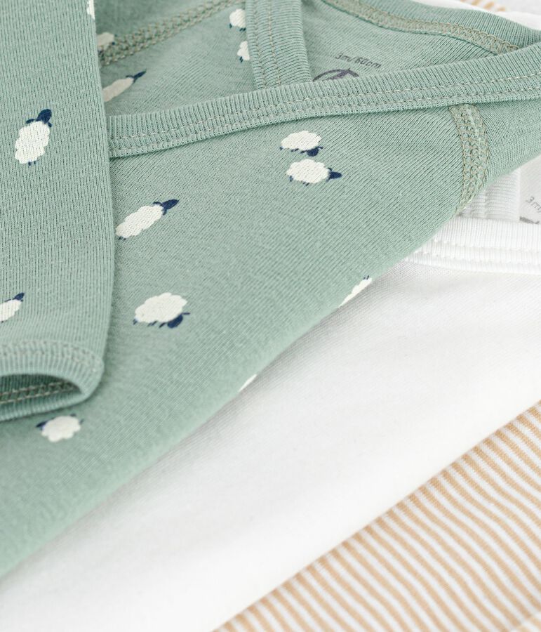 Lot de bodies crois&eacute;s manches longues en coton imprim&eacute; b&eacute;b&eacute; multicouleur