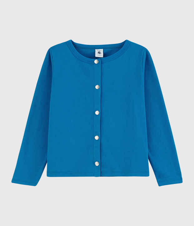 Cardigan en coton enfant fille bleu