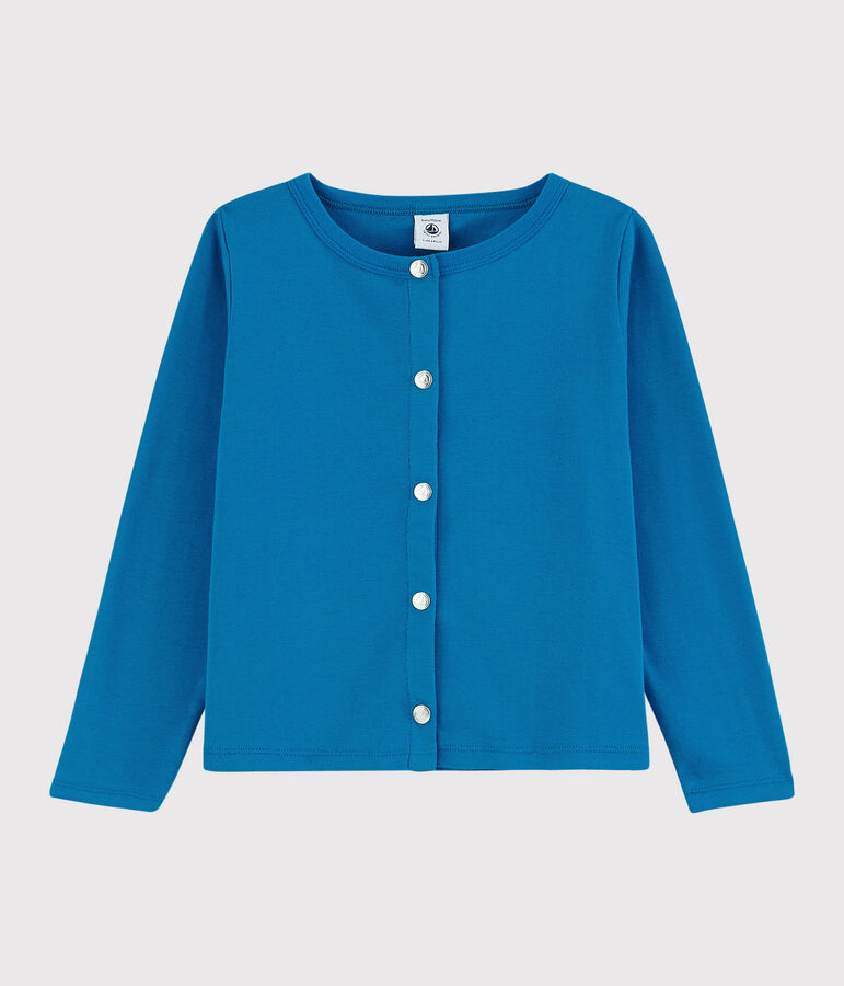 Cardigan en coton enfant fille bleu MYKONOS