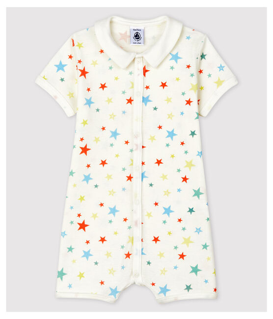 Combicourt à étoiles multicolores en coton biologique blanc MARSHMALLOW/blanc MULTICO