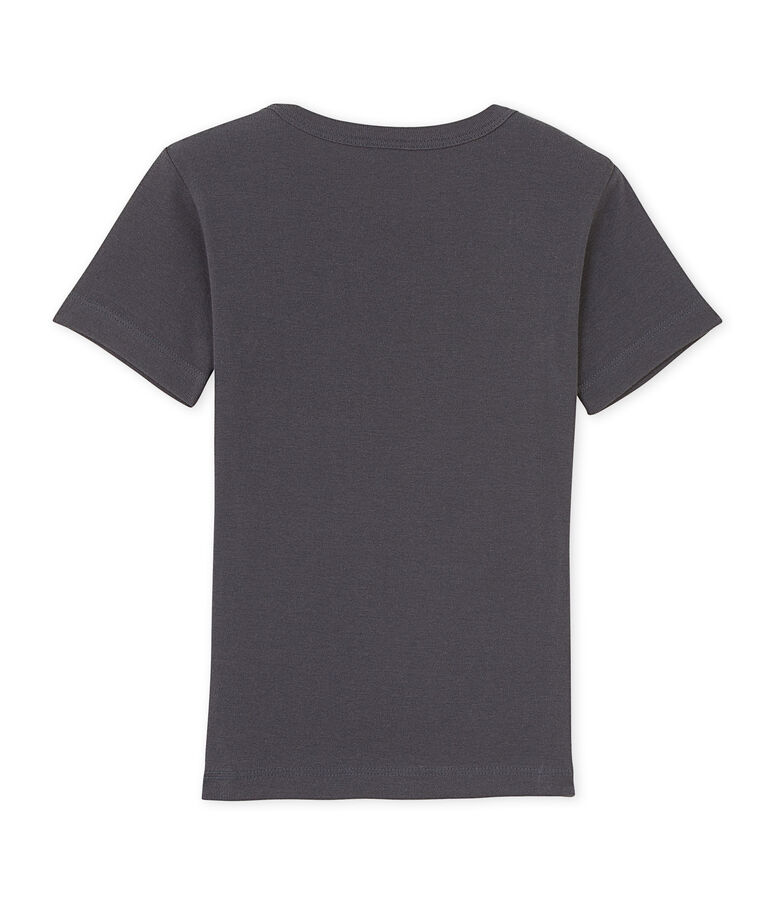 T-shirt gar&ccedil;on col V &agrave; motif gris Maki