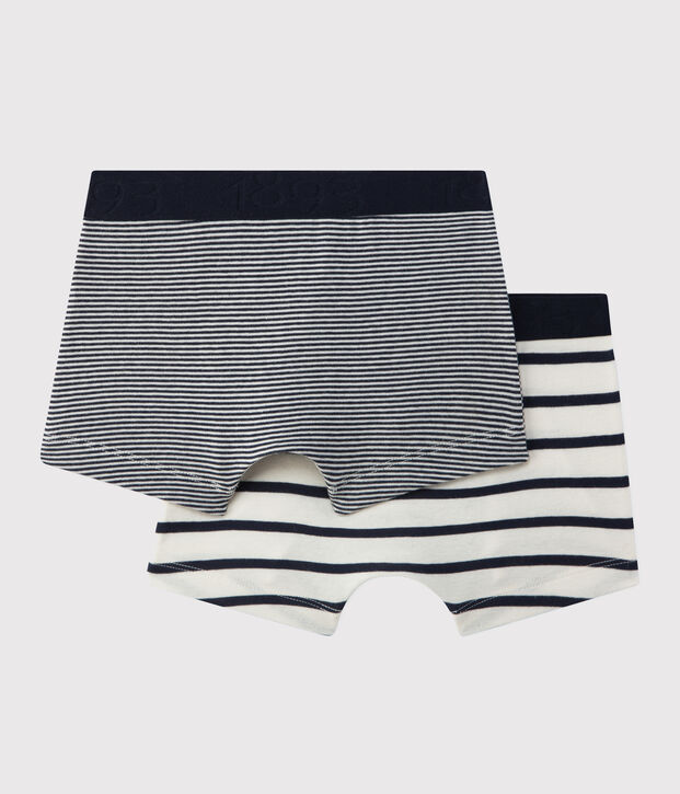 Lot de 2 boxers ray&eacute;s petit gar&ccedil;on multicouleur