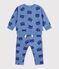 Ensemble sweatshirt et pantalon b&eacute;b&eacute; en coton imprim&eacute; animalier bleu/multicouleur