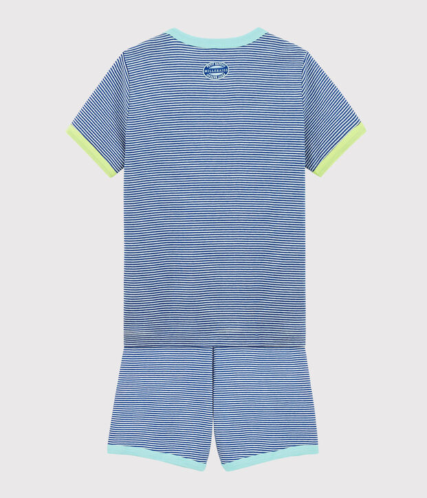 Pyjacourt petit gar&ccedil;on en c&ocirc;te bleu/blanc