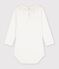 Body b&eacute;b&eacute; en coton uni &agrave; col blanc