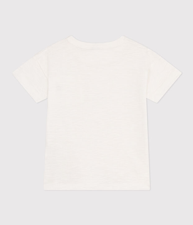 Tee-shirt en jersey flamm&eacute; enfant gar&ccedil;on blanc