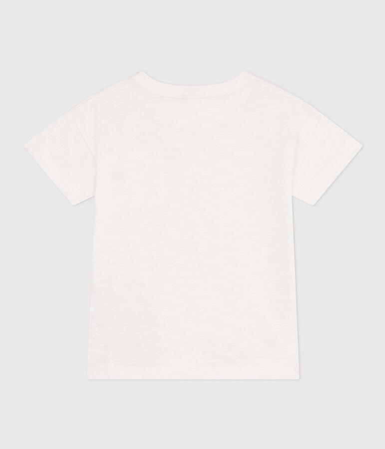 Tee-shirt en jersey flamm&eacute; enfant gar&ccedil;on blanc MARSHMALLOW