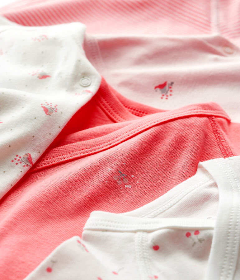 Lot de 5 bodies crois&eacute;s manches longues b&eacute;b&eacute; en coton biologique multicouleur