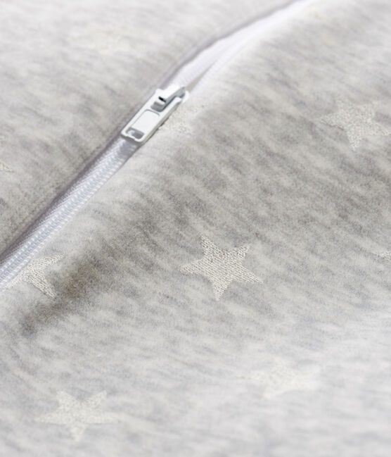 Gigoteuse bébé garçon en velours gris BELUGA/blanc MARSHMALLOW