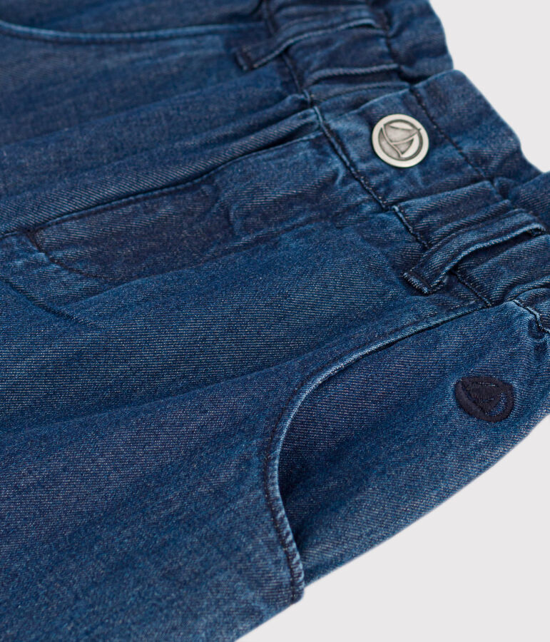 Pantalon droit en denim l&eacute;ger enfant fille bleu DENIM