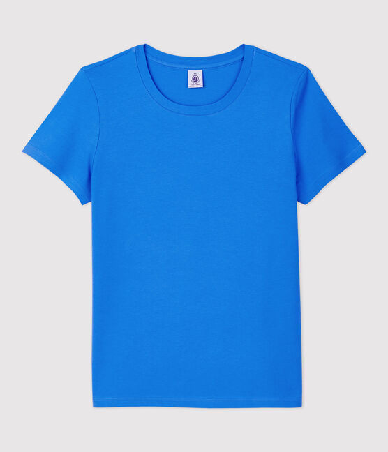 Tee-shirt LE DROIT col rond en coton bio Femme bleu BRASIER