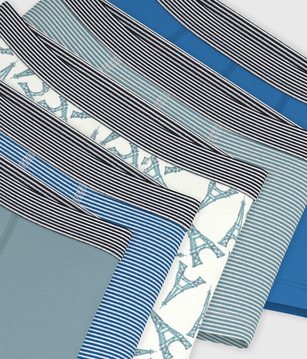 Lot de boxers enfant en coton imprim&eacute; Tour Eiffel multicouleur