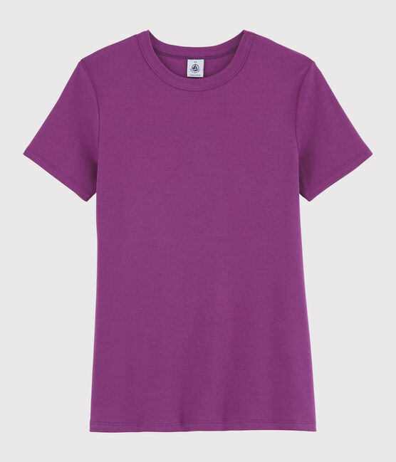 T-shirt col rond iconique en coton Femme violet HIBISCUS