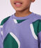 Sweatshirt enfant en coton imprim&eacute; c&oelig;urs violet/multicouleur