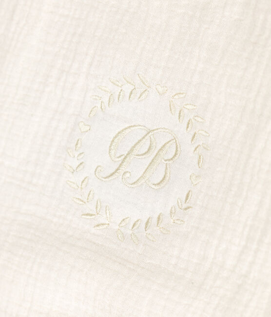 Valisette naissance en gaze de coton brodé blanc MARSHMALLOW