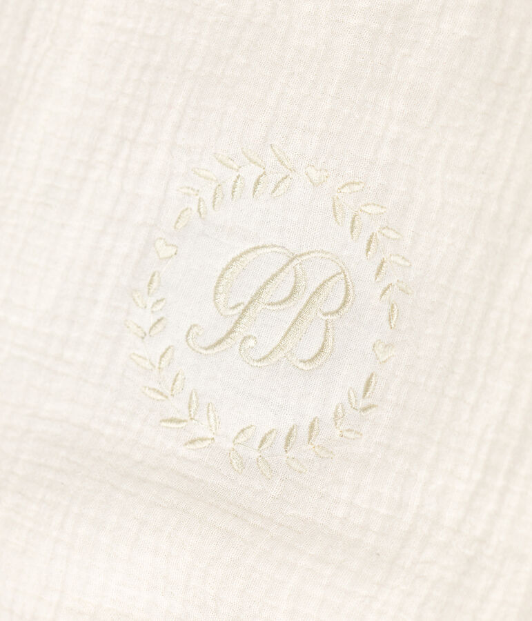 Valisette naissance en gaze de coton brod&eacute; blanc MARSHMALLOW
