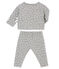 Ensemble bébé fille en tubique jacquard gris SUBWAY/blanc MULTICO
