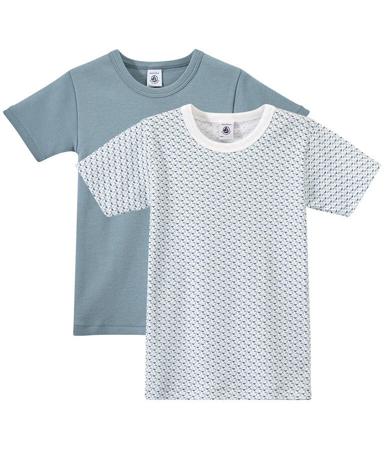 Lot de 2 t-shirts gar&ccedil;on manches courtes blanc LOT