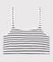 Brassière femme en coton et élasthanne à rayures blanc MARSHMALLOW/bleu SMOKING