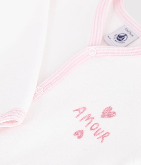 Pyjama bébé en velours uni blanc MARSHMALLOW