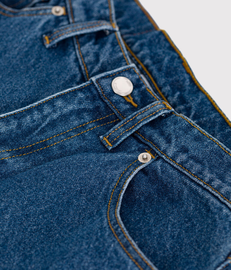 Pantalon droit en denim Femme bleu DENIM MOYEN