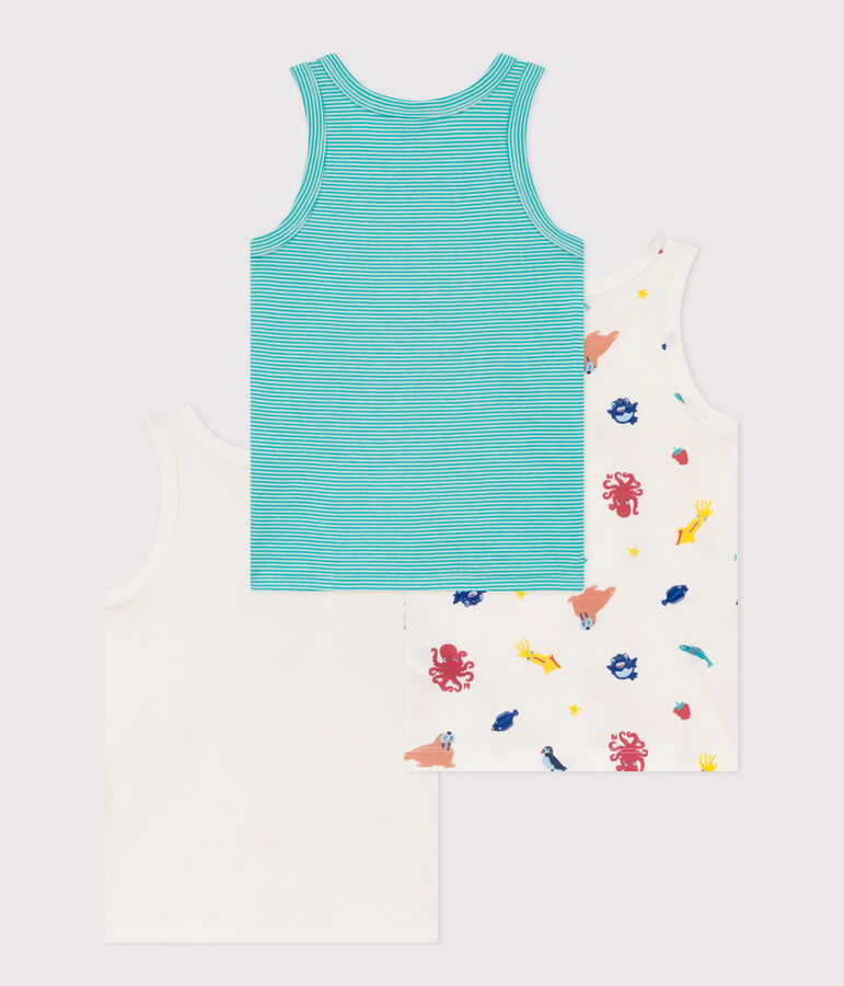 Lot de 3 d&eacute;bardeurs  en coton petit gar&ccedil;on multicouleur