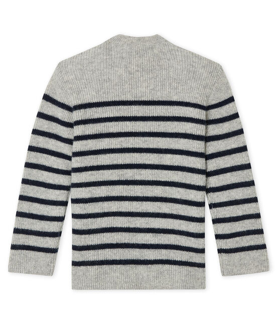 Pull en cachemire bébé garçon gris BELUGA/bleu SMOKING