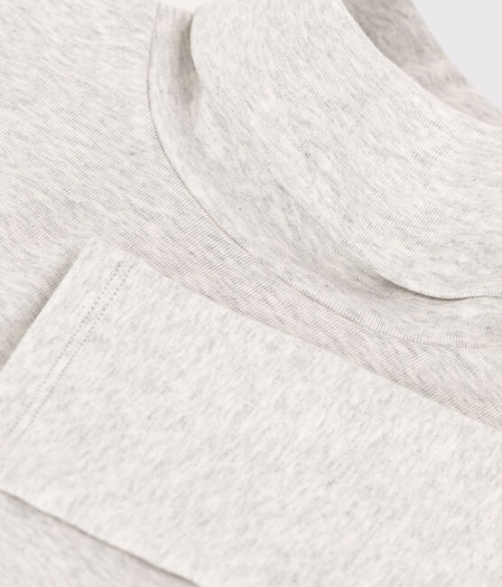 Tee-shirt col roulé L'ICONIQUE en coton BIO Femme gris BELUGA CHINE