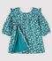 Robe manches longues fleurie bébé fille en velours MOZAIK/écru MULTICO