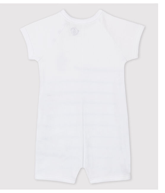 Combinaison courte en coton bio bébé. blanc ECUME