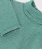 Body manches longues bébé rayé col roulé en coton EVERGREEN/ MARSHMALLOW