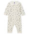 Dors bien sans pieds bébé fille en côte blanc MARSHMALLOW/ MULTICO CN