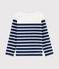 Marinière en jersey enfant blanc MARSHMALLOW/bleu MEDIEVAL