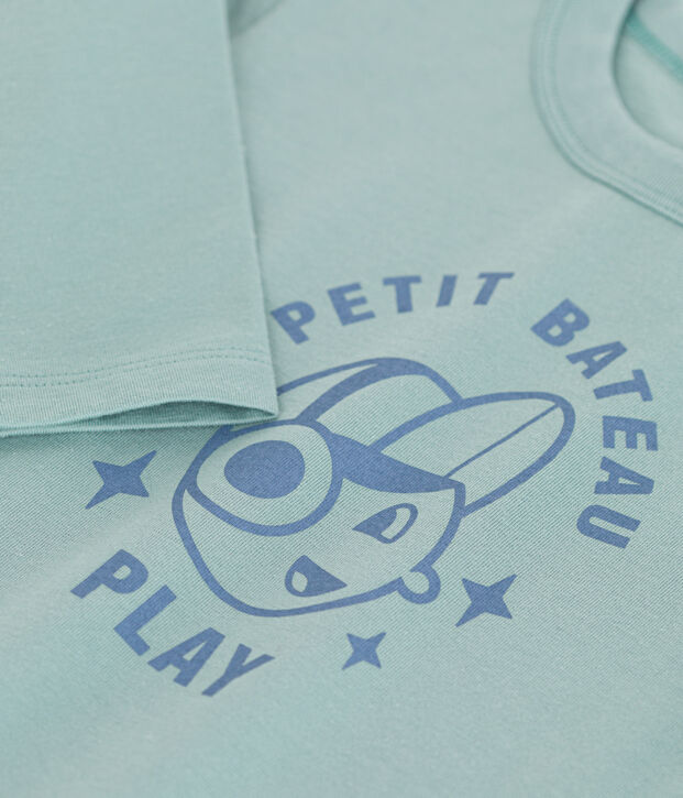 Tee-shirt manches longues en jersey fin enfant gar&ccedil;on vert