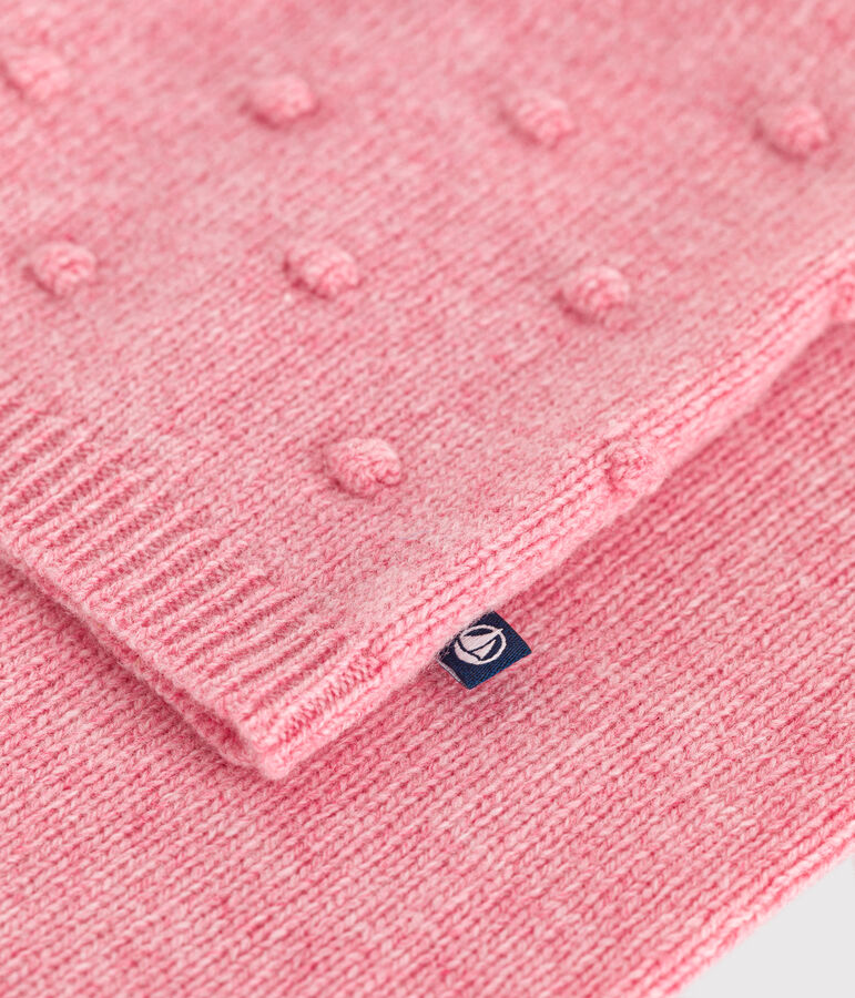 Cardigan en tricot contenant de la laine enfant fille rose ROSELINE CHINE