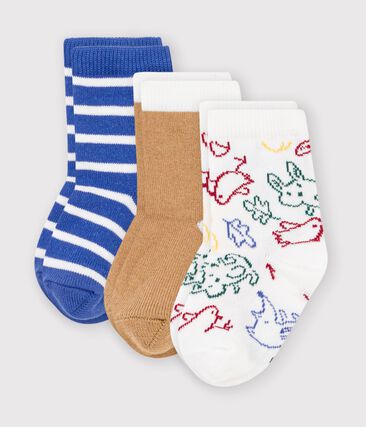 3 paires de chaussettes bébé en coton imprimé animalier