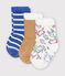3 paires de chaussettes b&eacute;b&eacute; en coton imprim&eacute; animalier multicouleur