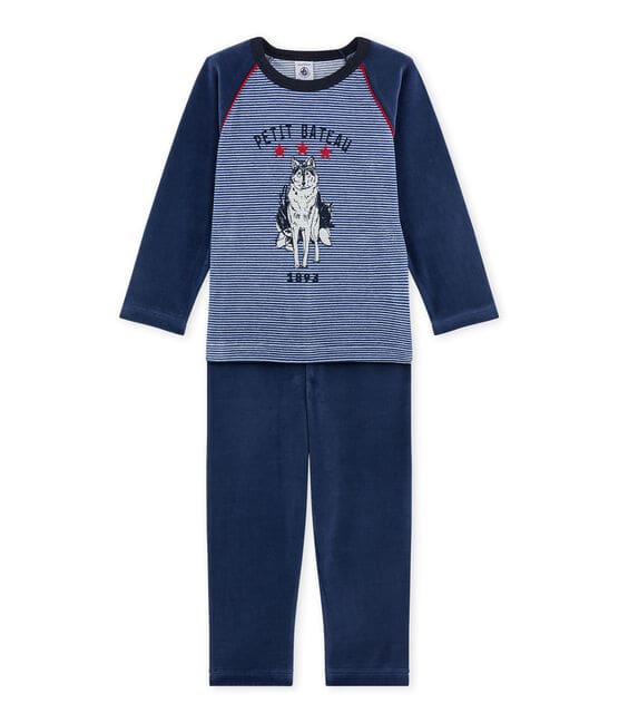 Pyjama garçon à motif loup bleu SURF/bleu MAJOR/ ECUME