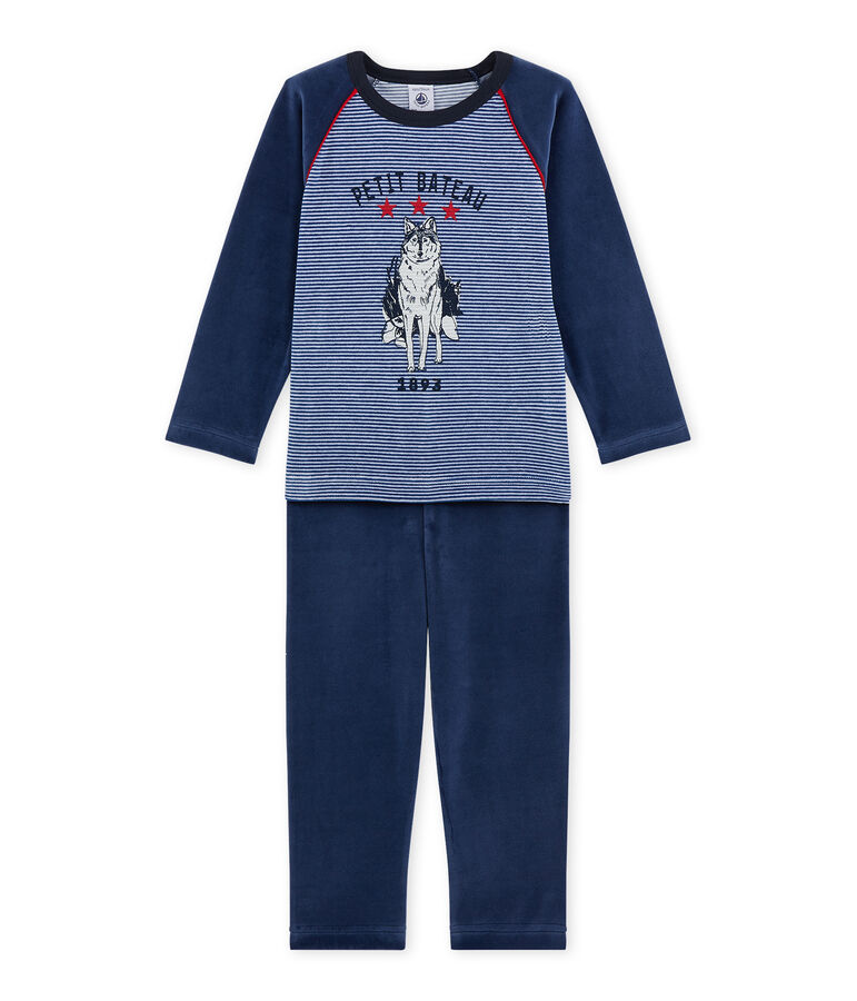 Pyjama gar&ccedil;on &agrave; motif loup bleu SURF/bleu MAJOR/ ECUME