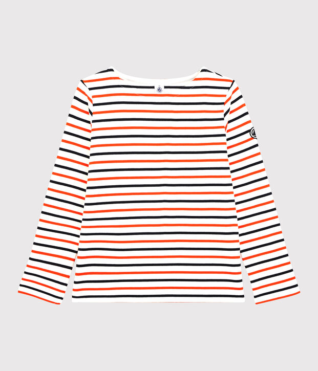Marini&egrave;re en coton Femme blanc/bleu/orange