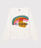Tee-shirt manches longues en coton enfant fille blanc MARSHMALLOW