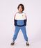 Sweatshirt enfant en coton uni colorblock &eacute;cru/multicouleur
