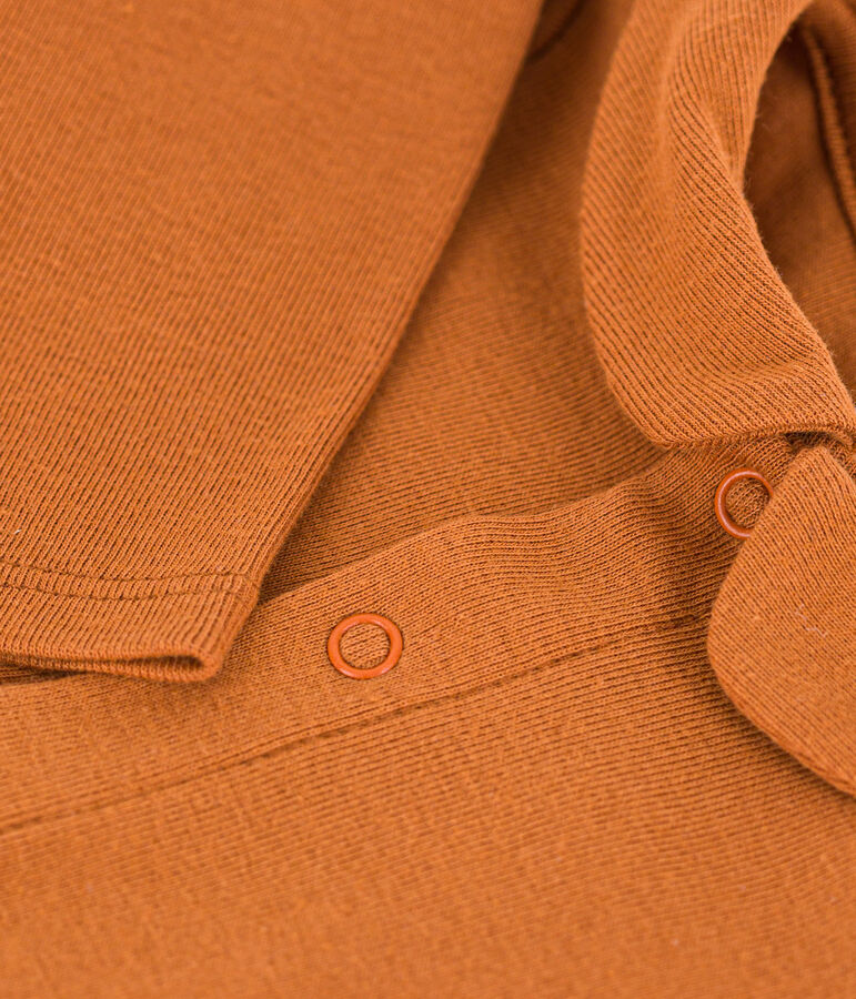 Body manches longues col en coton b&eacute;b&eacute; marron ECUREUIL