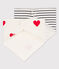 Lot de 2 bandanas-bavoirs bébé cœur en coton variante 1