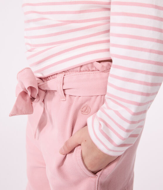 Pantalon enfant en mélange coton et lyocell. rose CHARME