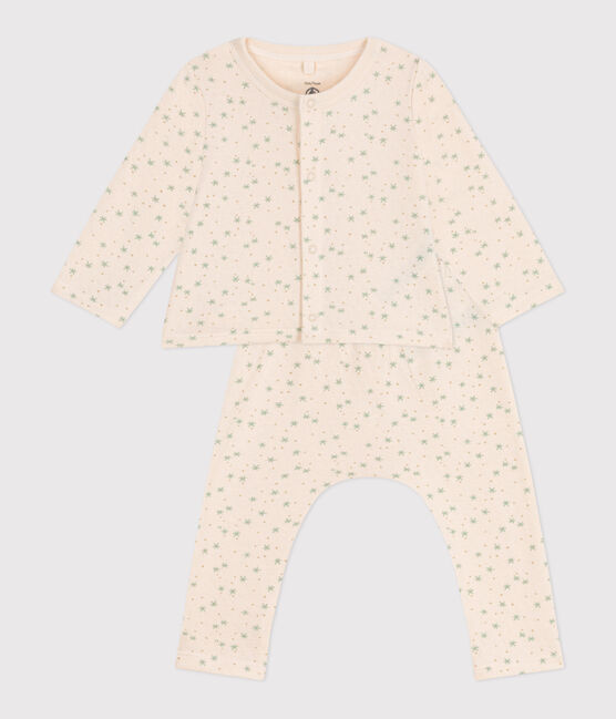 Ensemble bébé deux pièces en coton blanc AVALANCHE/ MULTICO